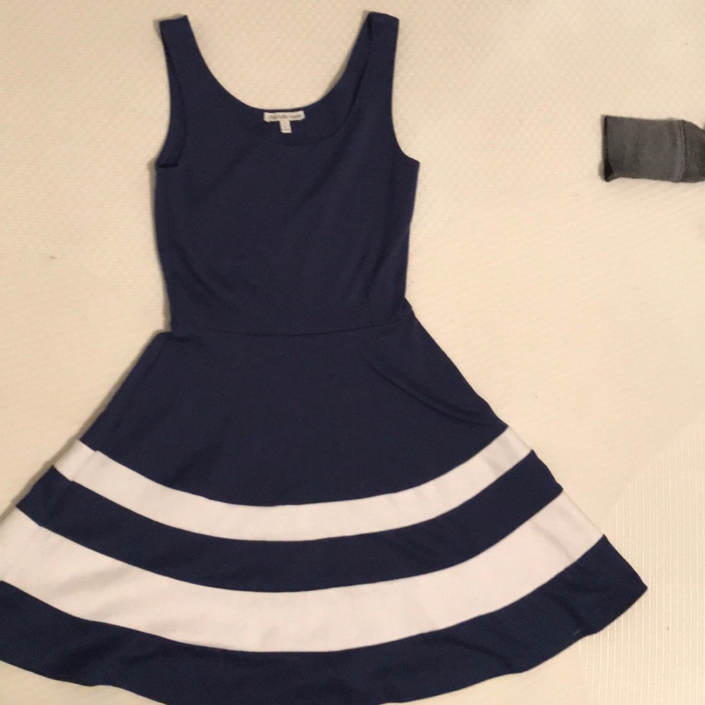 Dark blue and white cotton dress
